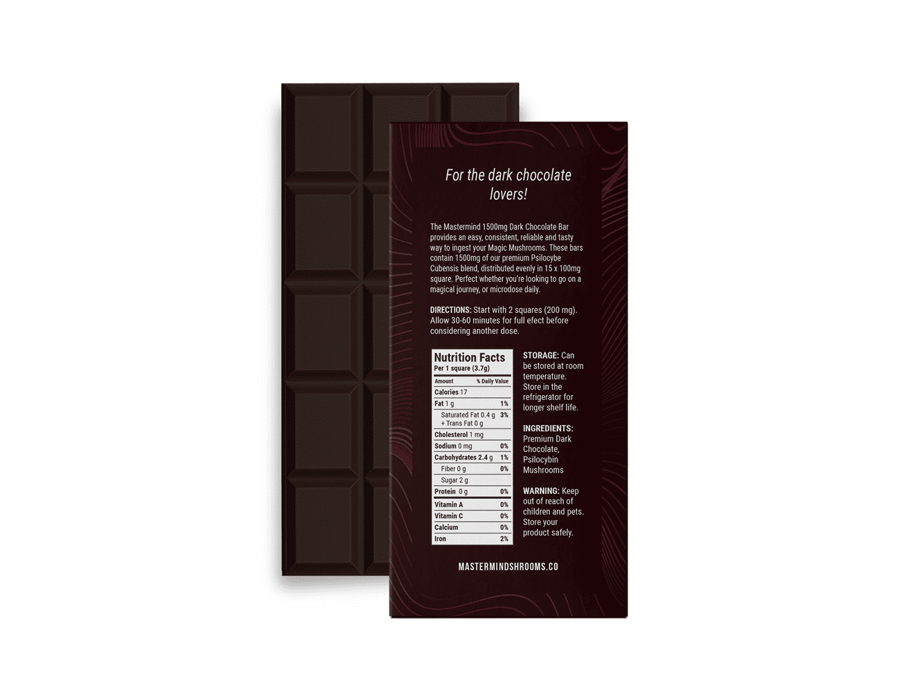 mch5 Mastermind – Dark Chocolate Bar (1500mg)